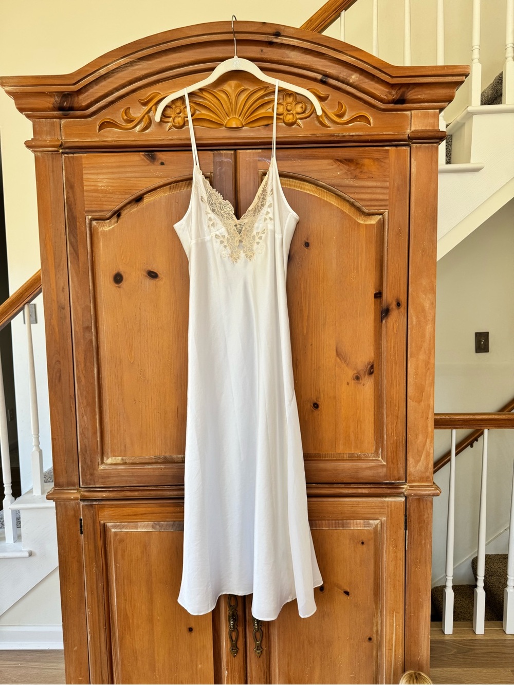 Annabelle Ivory Lace-Trim Nightgown Slip
